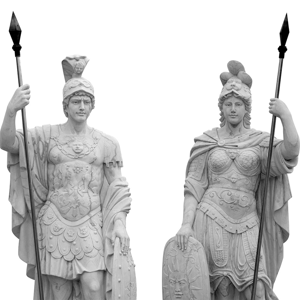 Marble Statues of Mars and Minerva